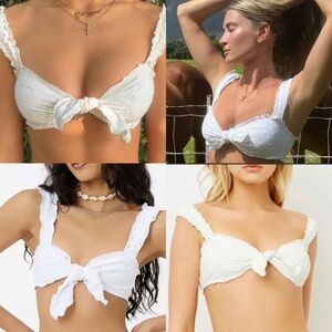 Frankie's Bikinis White Eyelet Bikini Top